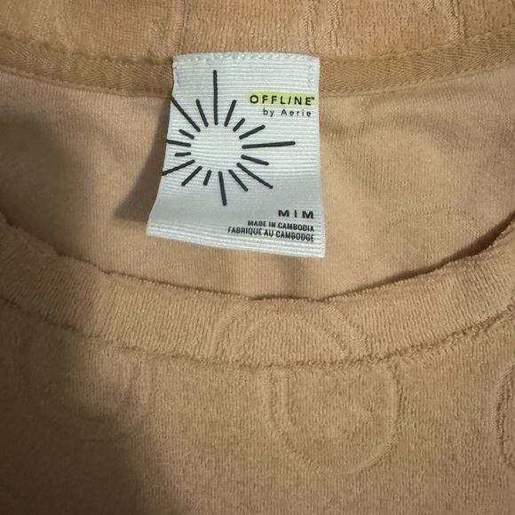 Aerie Offline Terry Cloth Smiley Face Baby Tee - Picture 4 of 4